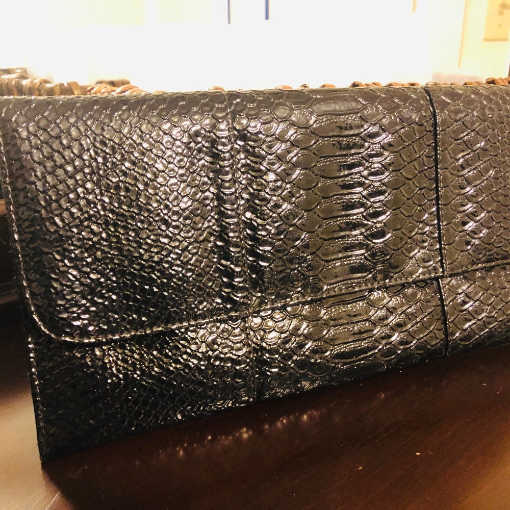Black Patent Leather Clutch